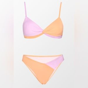 Cupshe Spring Macaron Twist Shape Bralette and V Front Hipster Set Size Small